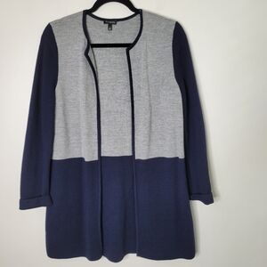 Talbots Merino Wool Open Front Tunic Cardigan